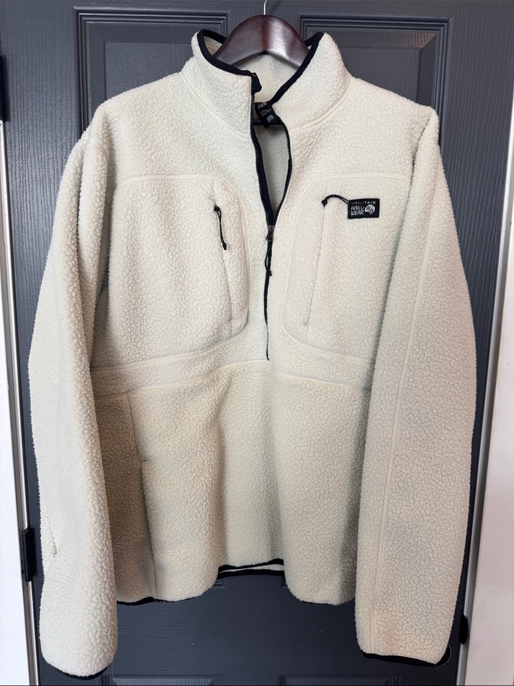 Mountain Hardwear Men’s Cream Sherpa Quarter-Zip Pullover